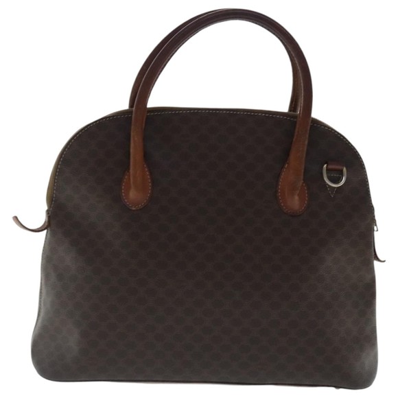 CELINE Macadam Canvas Hand Bag PVC Leather Gold Brown Auth bs19145 - Picture 2 of 16